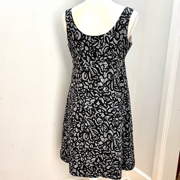 Anthropologie Fei Summer Sundress, Black & Grey Graphic Floral Print, sz 6 - Picture 7 of 14